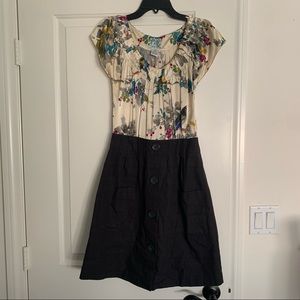 Anthropologie Tabitha silk cotton floral dress; size 4